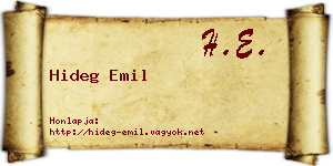 Hideg Emil névjegykártya