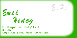 emil hideg business card